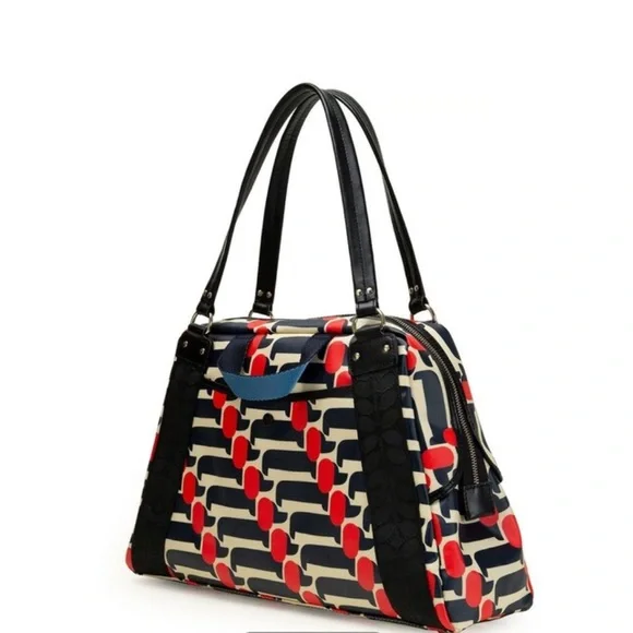 Orla Kiely Blue Sharpie Dog Show Navy Shoulder Bag - Picture 3 of 10